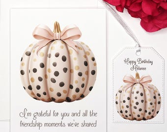 Fall Happy Birthday Card - Handmade With Envelope, Autumn, Leaves ...