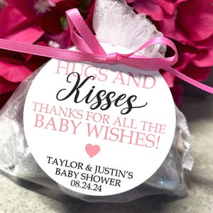 Hugs and Kisses Thanks for the Baby Wishes Baby Shower Thank You Favor Tags