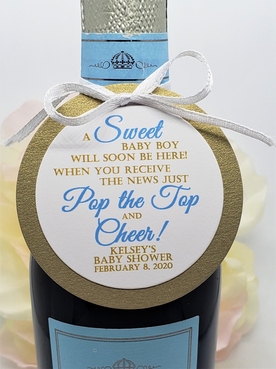 Mini Wine Bottle Baby Shower Favor Tag Baby Shower Favors for Etsy