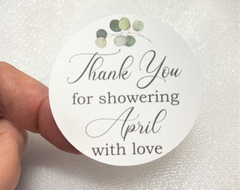 Bridal Shower Sticker, Greenery, Eucalyptus, Popcorn Sticker, Bridal Shower Favor