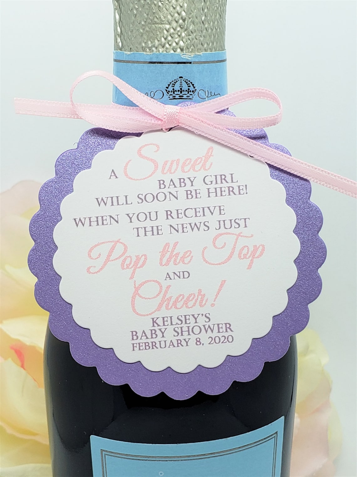 Mini Wine Bottle Baby Shower Favor Tag Baby Shower Favors for Etsy