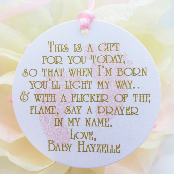 Baby Shower Candle Tags, Light this candle, Candle Favor Tag, Customized Candle Tag