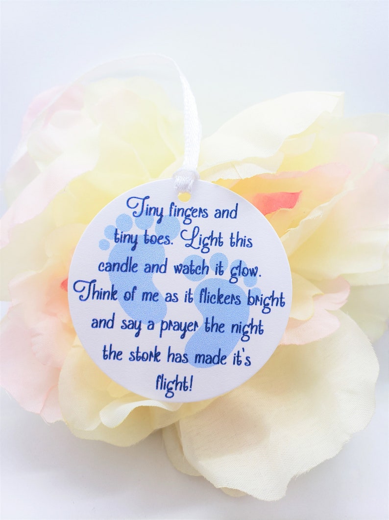Baby Shower Candle Prayer / 10 Kraft Gift Tags Baby Shower Birth Candle