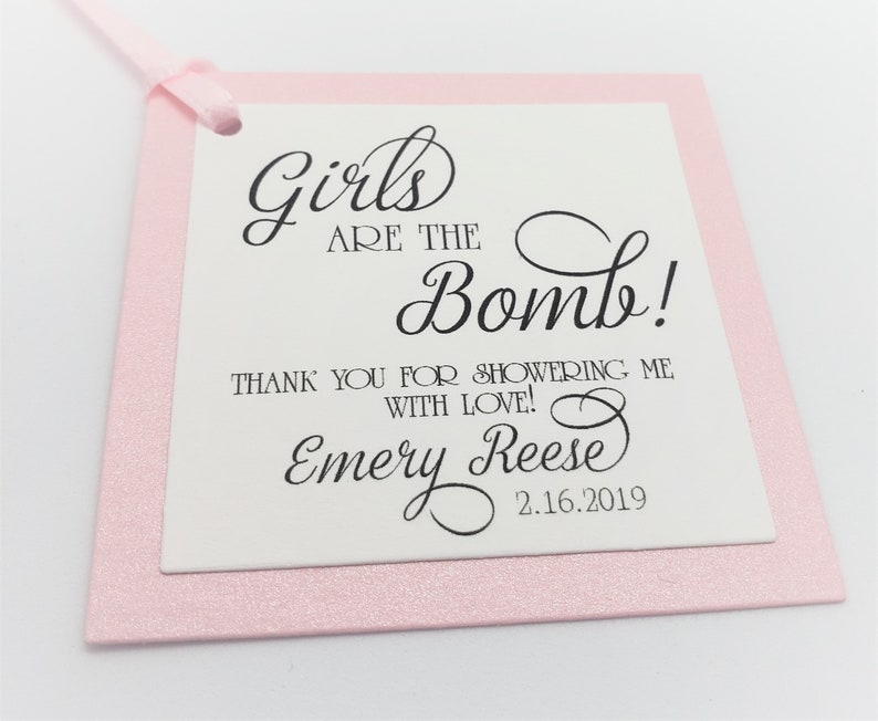 Girls Are The Bomb Baby Shower Bath Bomb Favor Tags