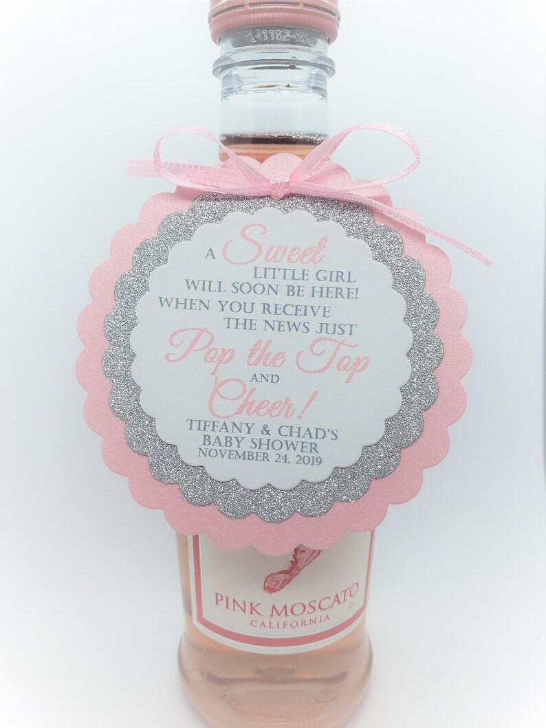 Mini Wine Bottle Baby Shower Favor Champagne Favor Tag Baby Etsy