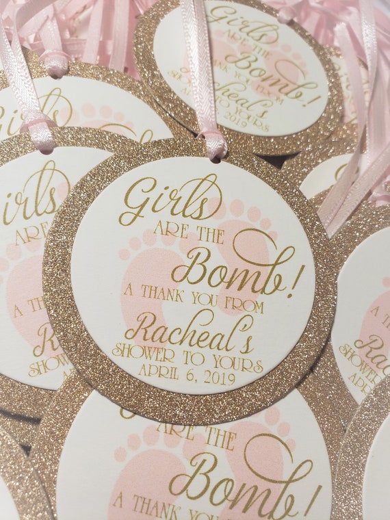 rose gold baby shower favors