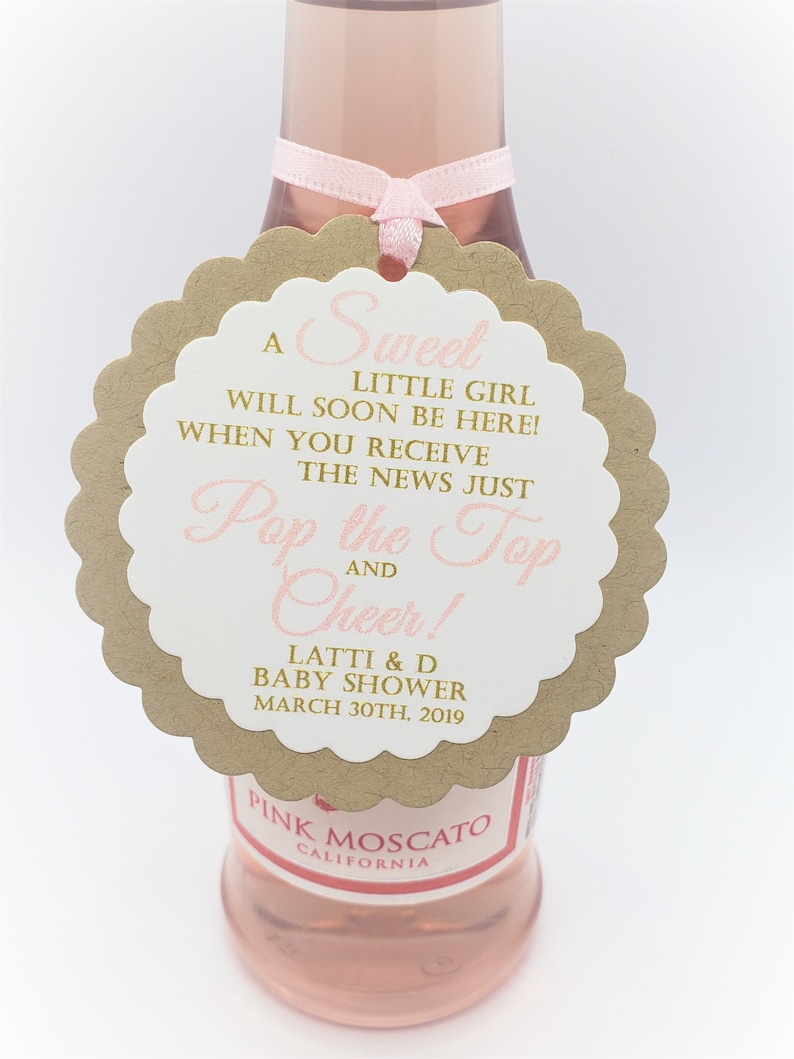 Mini Wine Bottle Baby Shower Favor Tag Champagne Favor Tag Etsy Denmark
