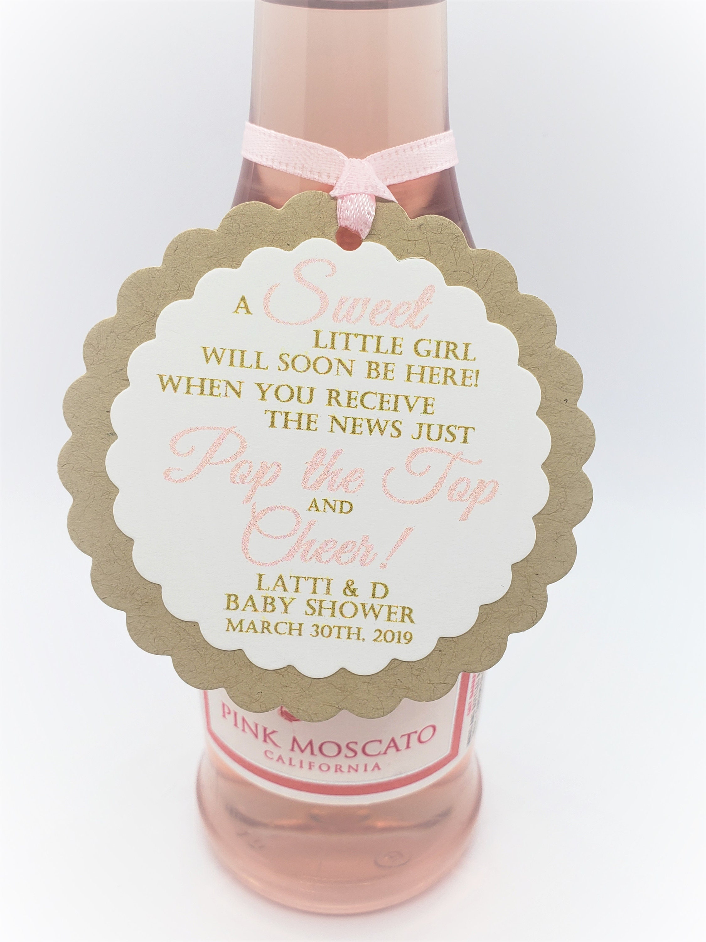 Mini Wine Bottle Baby Shower Favor Tag Champagne Favor Tag Etsy