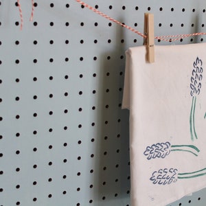 Hand Printed Floral Cotton Tea Towel