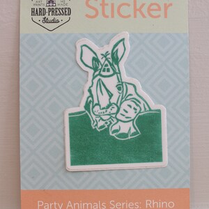 Nashorn Die Cut Sticker Party Animal Serie