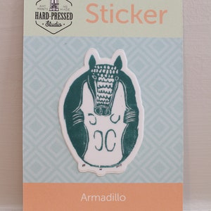 Armadillo Die Cut Sticker Party Animal Series