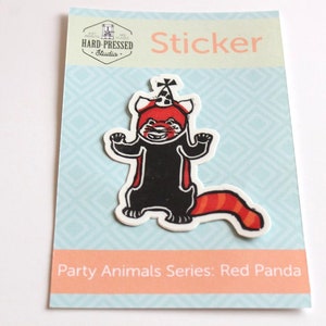 Roter Panda Die Cut Sticker Party Animal Serie