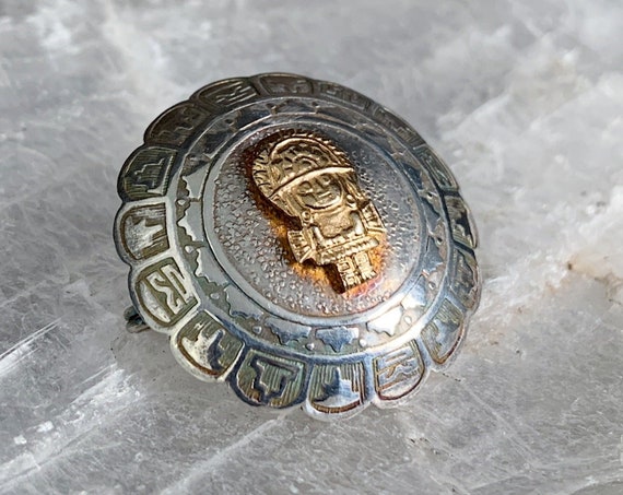 950 Silver Peruvian Pin Pendant Combo - image 1