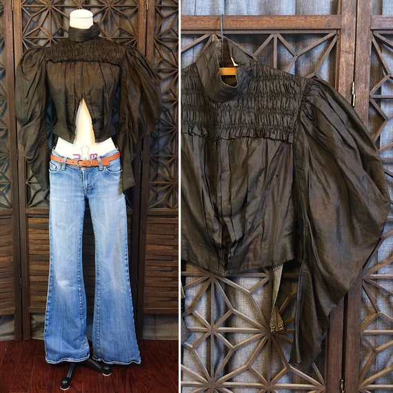Authentic Antique Victorian Silk Blouse Corset Jac
