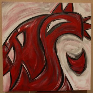 WSU Cougars Logo Abstract Painting