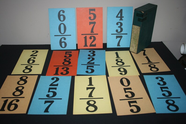Vintage Math Flash Cards Iroquois Graded Difficulty Number Etsy