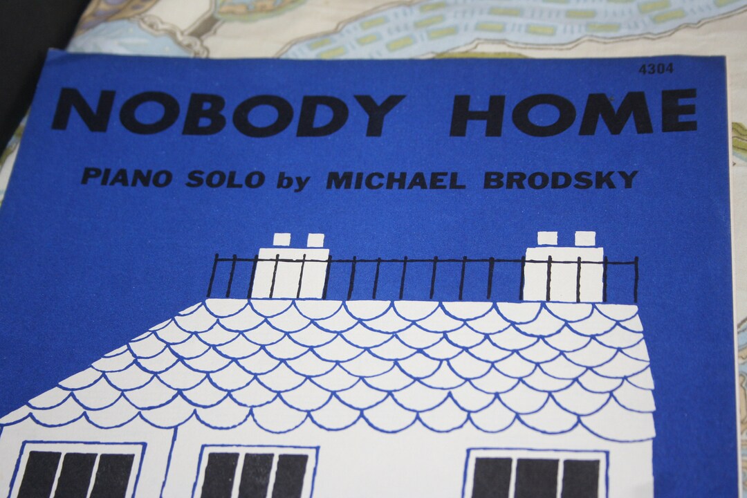 Nobody Home Piano Solo Sheet Music With Lyrics Vintage Piano Etsy