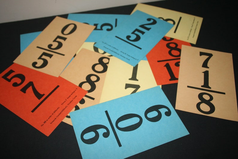 Vintage Math Flash Cards Iroquois Graded Difficulty Number Etsy