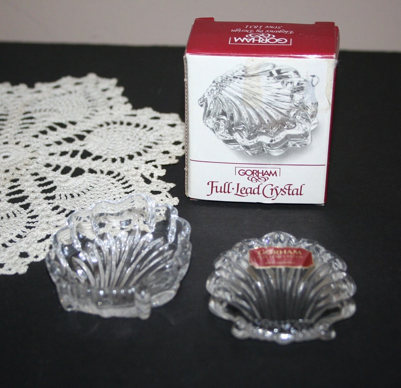 Gorham Full Lead Crystal Trinket Box Gorham Clear Shell Etsy