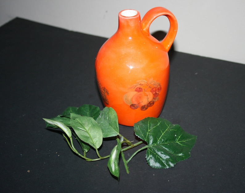 Orange Ceramic Vase Craft Made Vase Fruit Decor on Orange Etsy