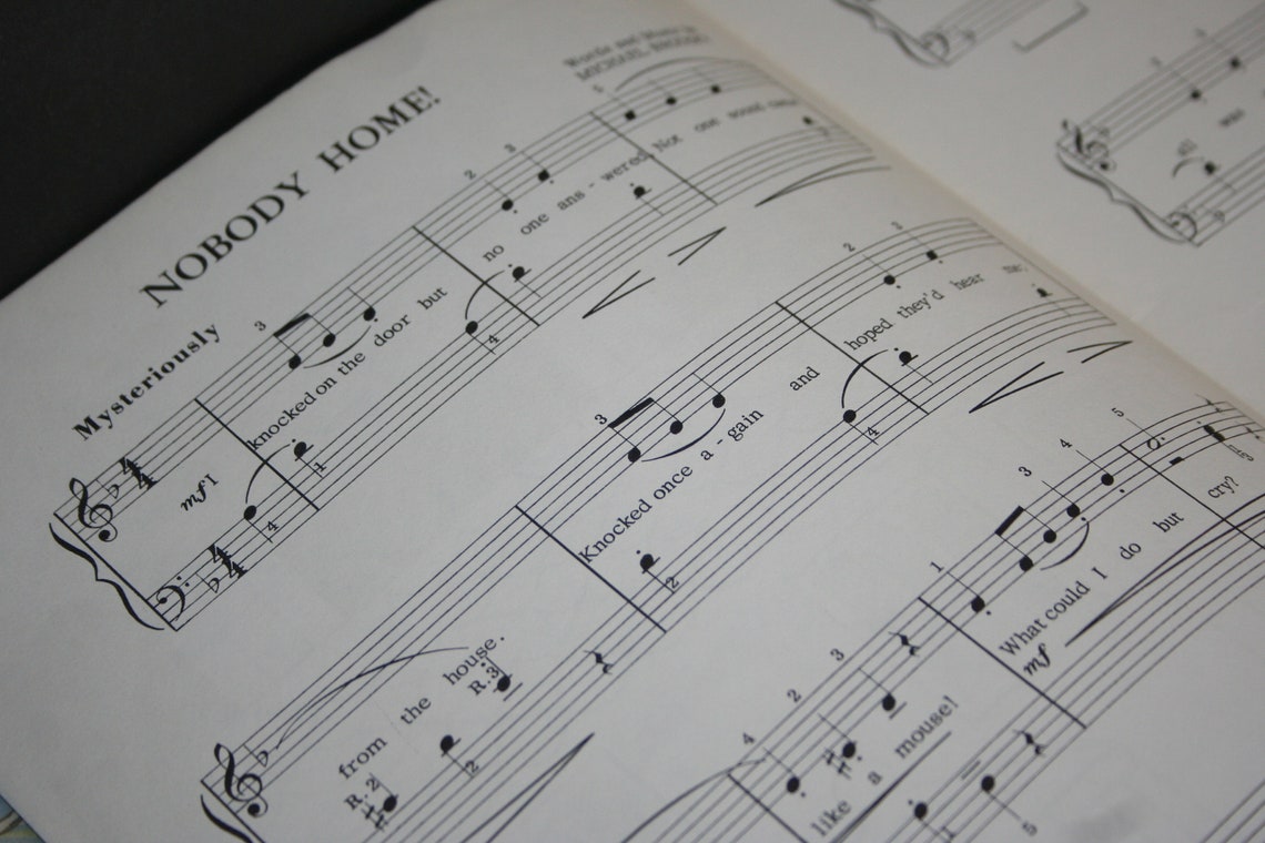 Nobody Home Piano Solo Sheet Music With Lyrics Vintage Piano Etsy