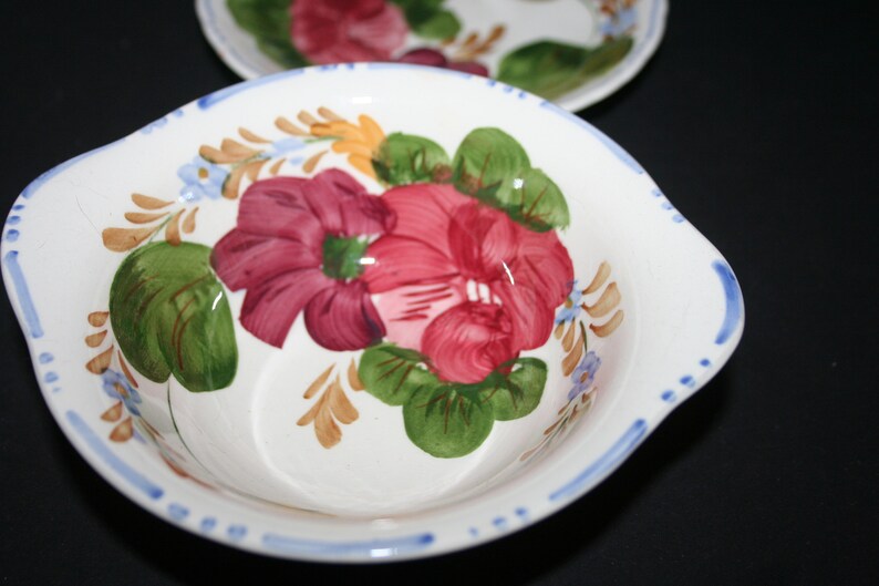 Simpson/'s Pottery Made in Cobridge England Belle Fiore Pottery Bowl and Saucer Solian Ware1940/'s Hand Painted Pottery China