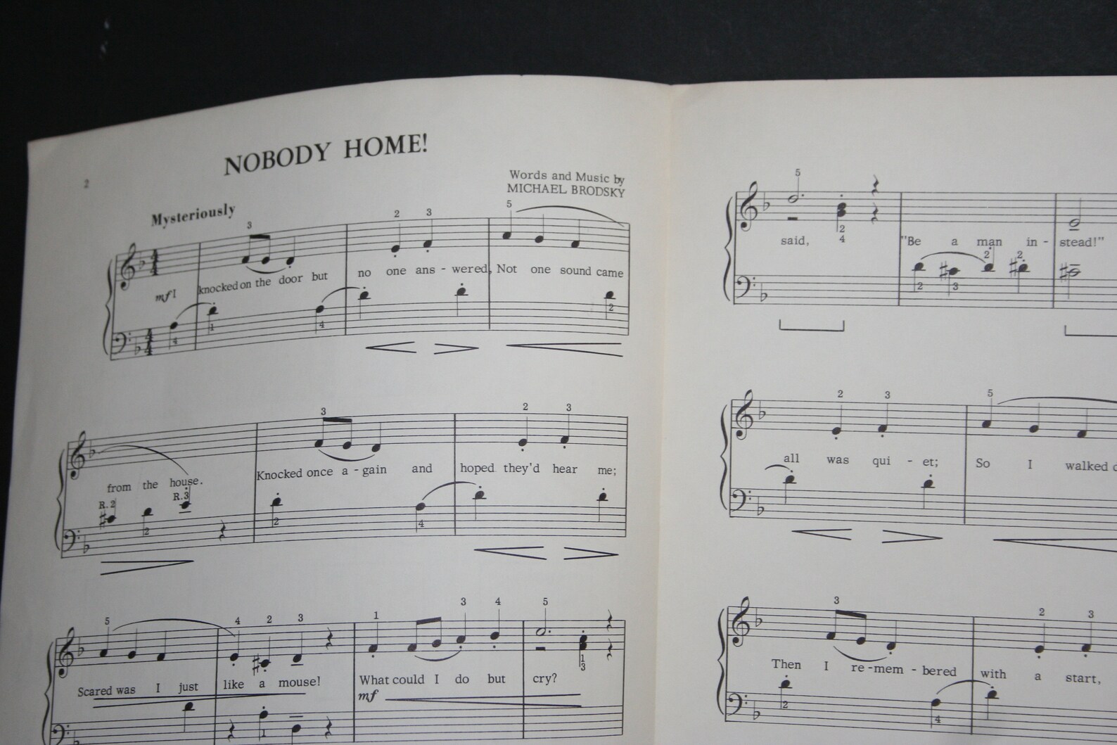 Nobody Home Piano Solo Sheet Music With Lyrics Vintage Piano Etsy