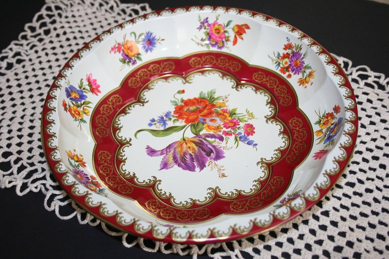 Vintage Daher Ny Decorated Ware Made In England 11101 Round Etsy