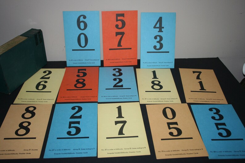 Vintage Math Flash Cards Iroquois Graded Difficulty Number Etsy