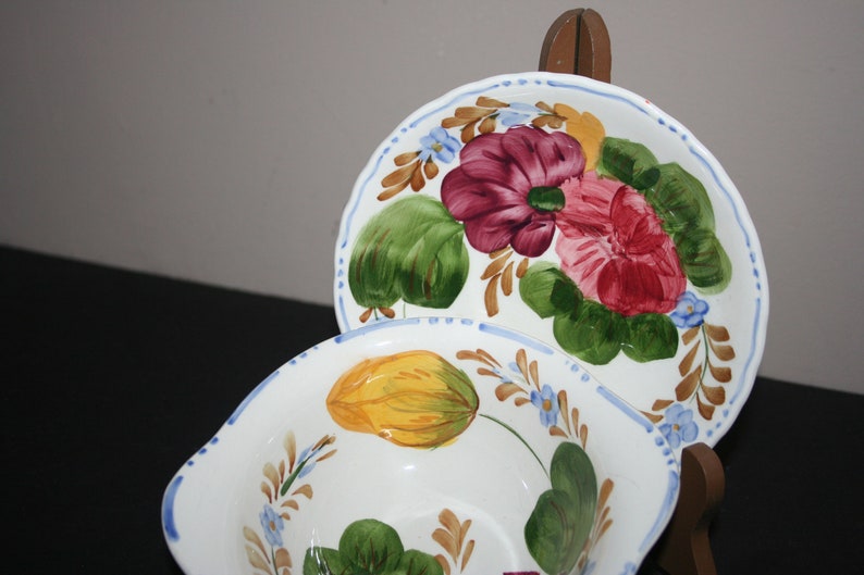 Simpson/'s Pottery Made in Cobridge England Belle Fiore Pottery Bowl and Saucer Solian Ware1940/'s Hand Painted Pottery China