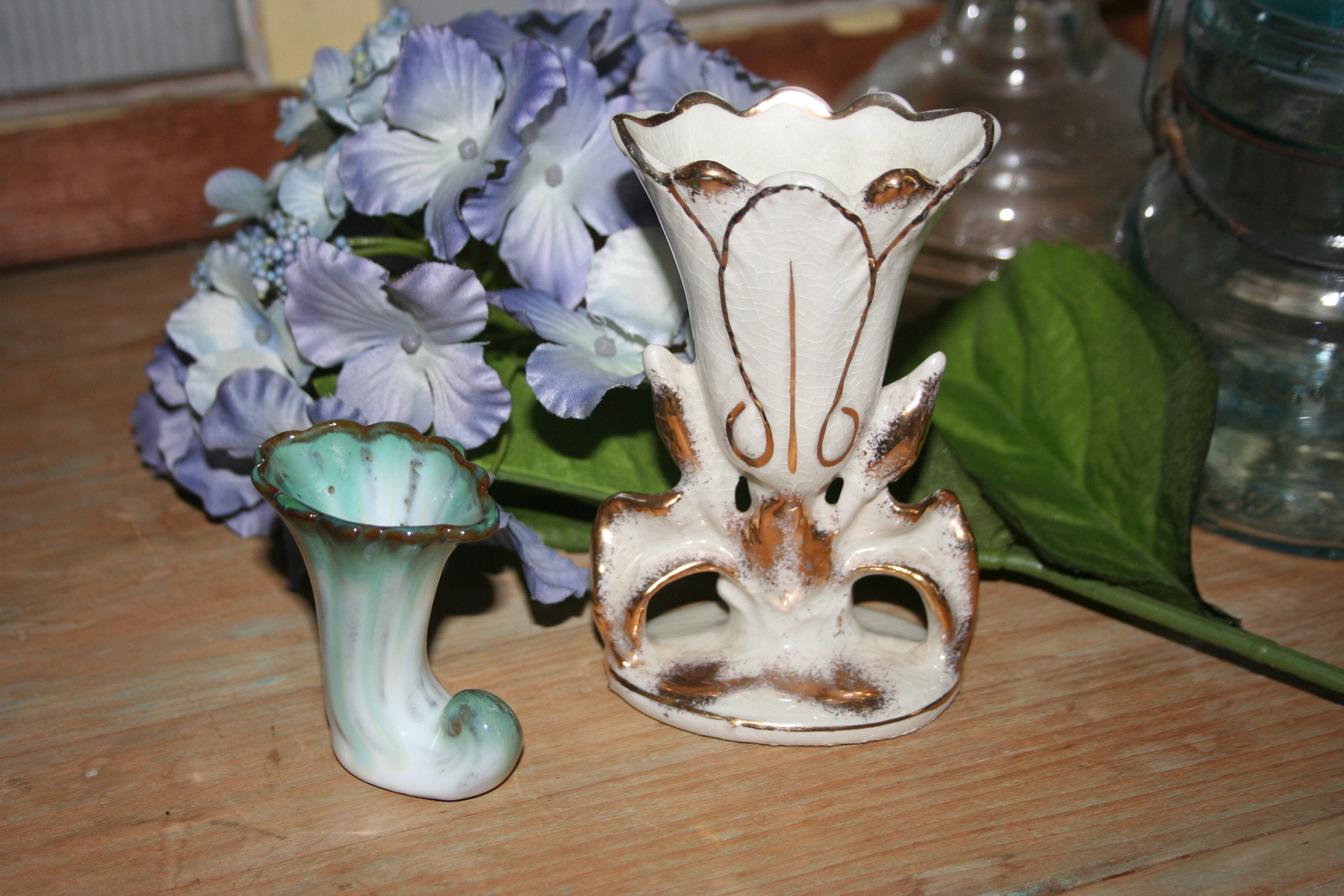 Vintage Vase Pair Royal Fenton Ware White & Gold Vase Made Etsy