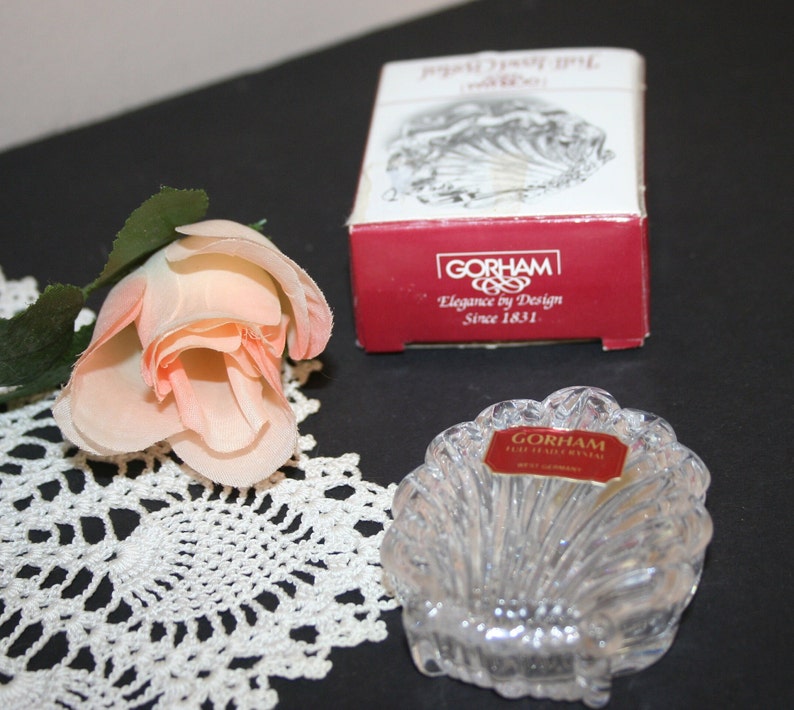 Gorham Full Lead Crystal Trinket Box Gorham Clear Shell Etsy