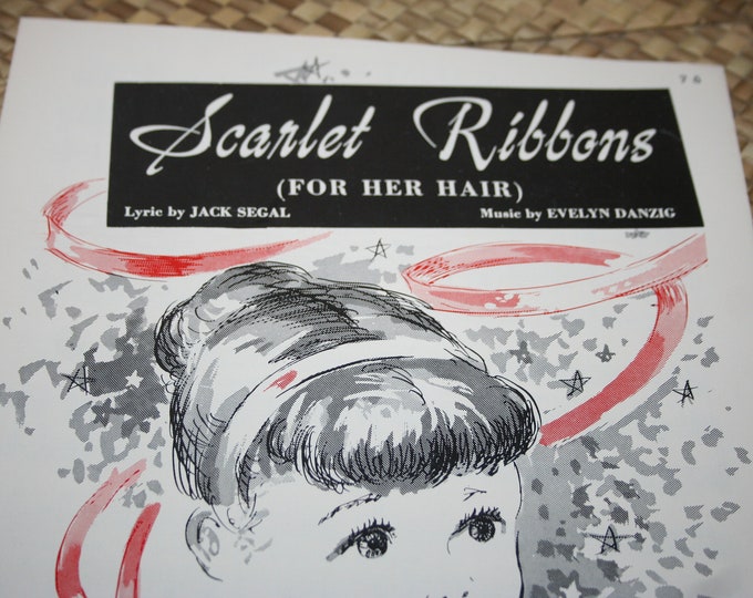 Scarlet Ribbons for Her Hair Piano Sheet Music, Lyrics by Jack Segal
