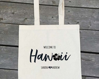 Hawaii Tote Bag - Destination Wedding - personalized tote - wedding welcome gift bag