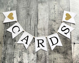 Wedding Cards Felt Garland - Wedding Reception Decoration - Felt CARDS Banner - Card Box Sign