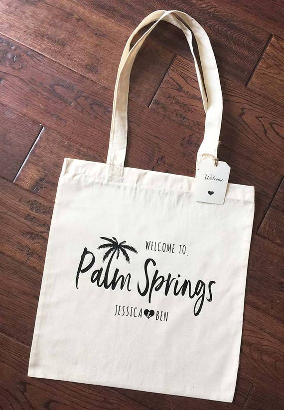 Palm Springs Tote Bag Destination Wedding Personalized Etsy