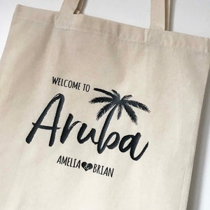 Aruba Tote Bag - Destination Wedding - personalized tote - wedding welcome gift bag