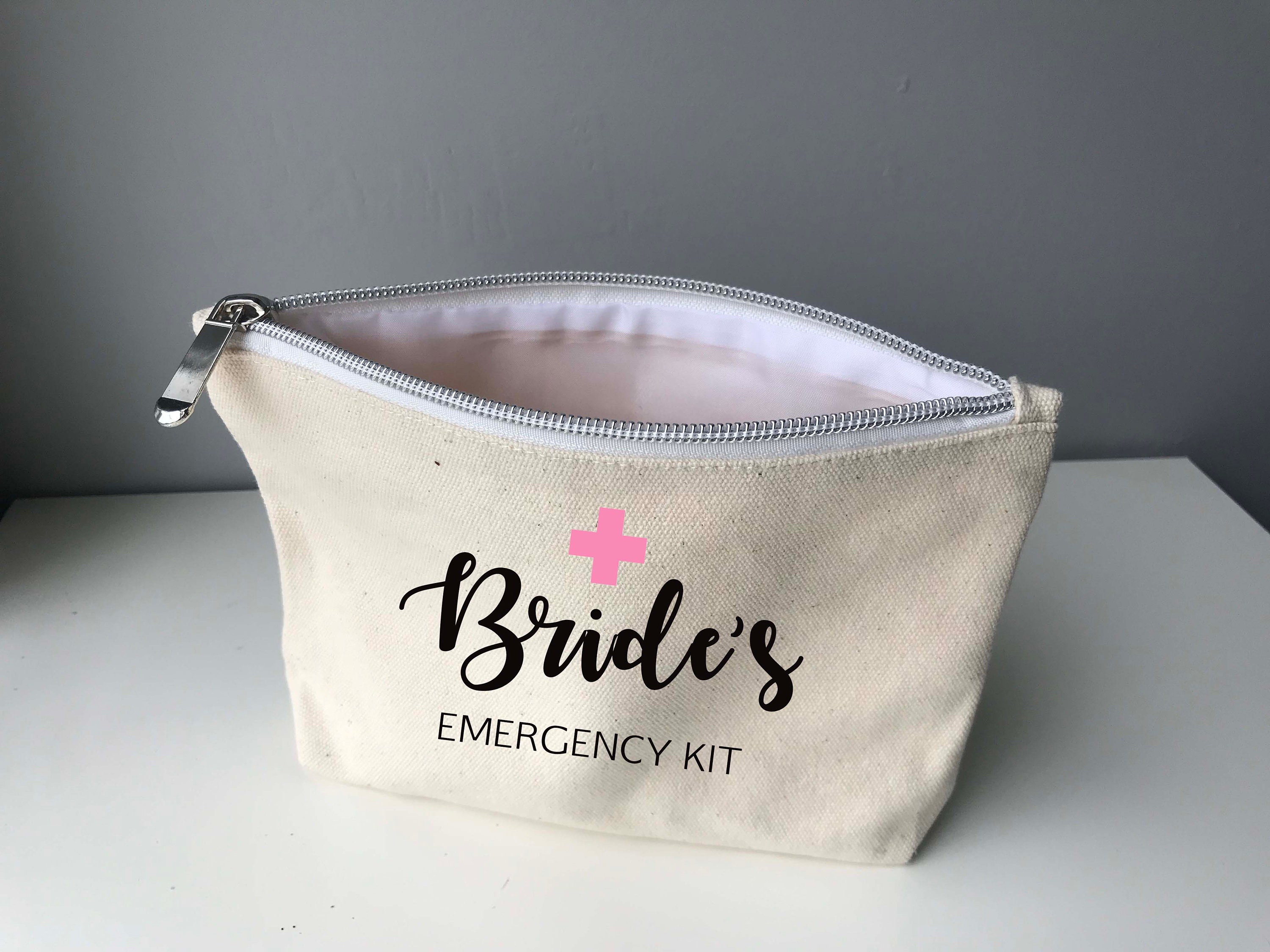  PXTIDY Wedding Survival Kit Bride Wedding Day Emergency Kit  Makeup Case Organizer Miss to Mrs Cosmetic Bag Bridal Shower Toiletry Pouch  Bride to Be Engagement Gift (grey LT) : Beauty 