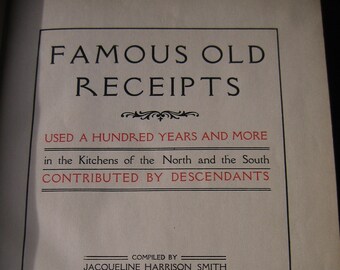 Famous Old Receipts by Mrs. Smith & Mrs. Halsey 1906