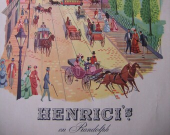 Henrichi's on Randolph Menu Chicago, IL 1951