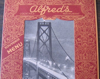 Menu: Alfred's Restaurant San Francisco, CA 1958