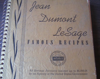Jean Dumont LeSage Famous Recipes Cleveland, Ohio 1940