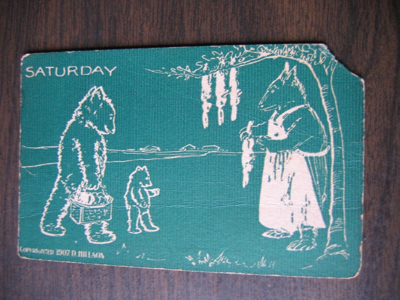 1907 Set of 7 Days of the Week Teddy Bear Post Cards - Etsy