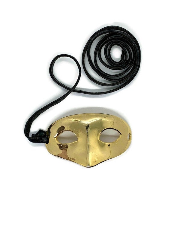1976 Christopher Ross Buckle Belt Mask 24k Gold P… - image 1