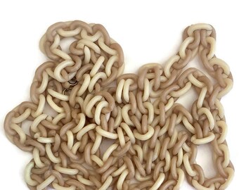 Celluloid Chain Vintage Chain Necklace White Beige Cream 1930s 1940s Early Plastic Rare