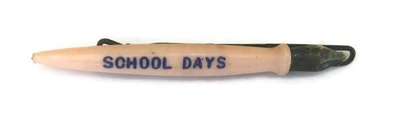 Vintage Barrette Pen School Days Pink Hair Clip M… - image 2