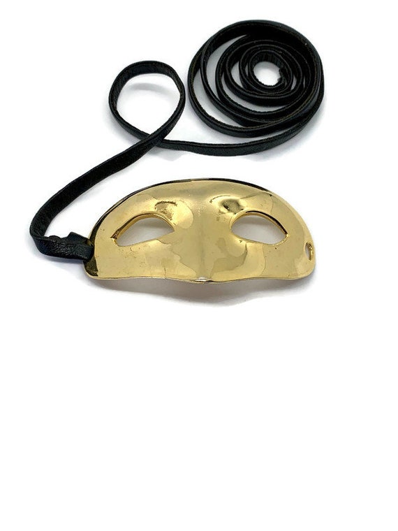 1976 Christopher Ross Buckle Belt Mask 24k Gold P… - image 4