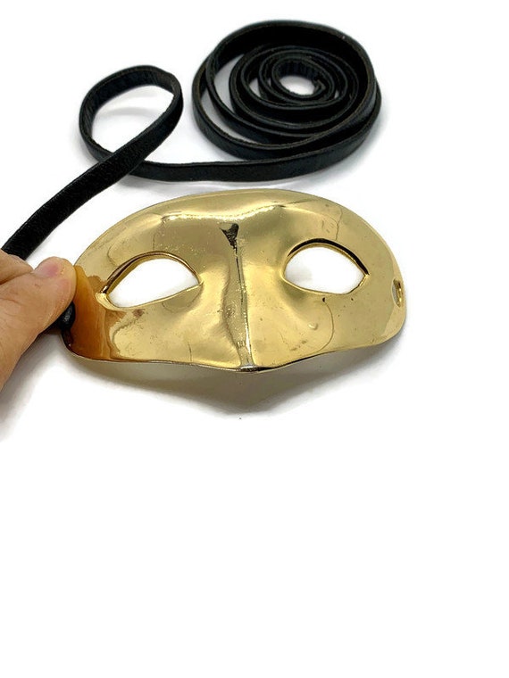 1976 Christopher Ross Buckle Belt Mask 24k Gold P… - image 7