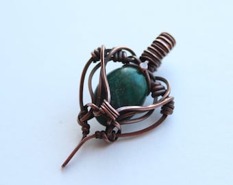 Teal koperen hart hanger