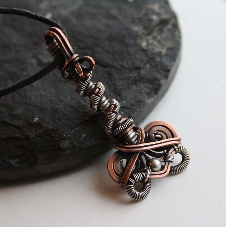 Norse Pagan Jewelry Sterling Silver and Copper Mjolnir Pendant Mixed Metal Thor/'s Hammer Necklace